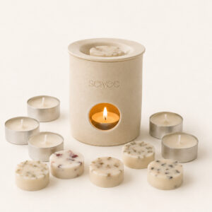 Set Réchaud, mini velas botânicas e mini velas